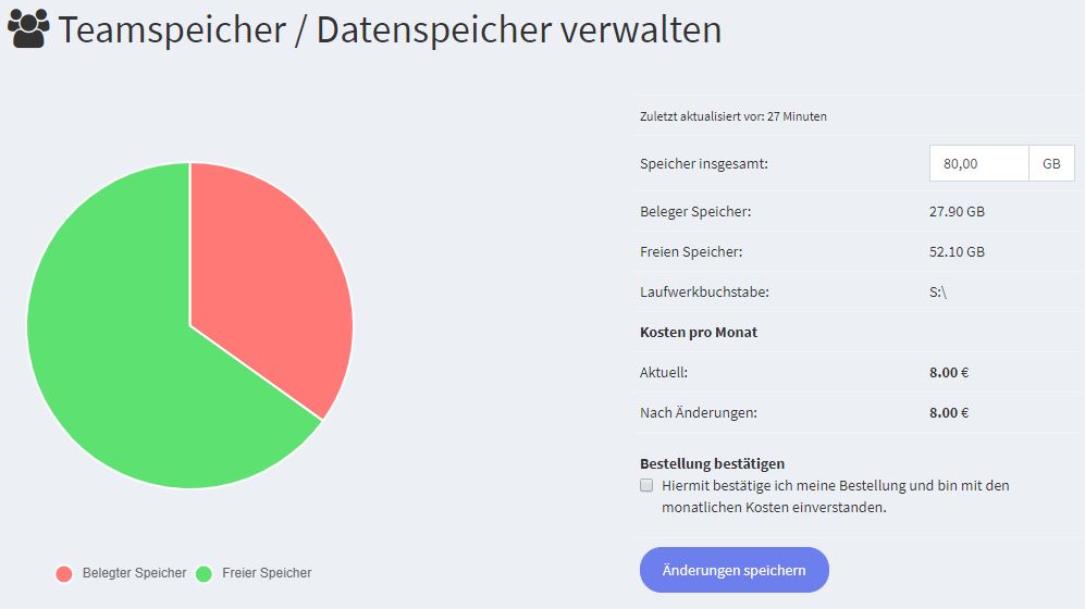 Beispiel - Teamspeicher/Datenspeicher verwalten